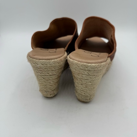 GAIMO Gossa Brown Leather Slide Wedge Espadrille Sandal Size 9.5 Slip-On Shoe - Picture 4 of 6